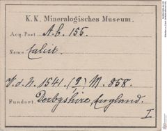 Etiketten zu Calcit (NHMW-MIN-Ab155)